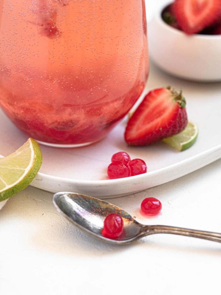 Strawberry and Lime Sparkling Boba