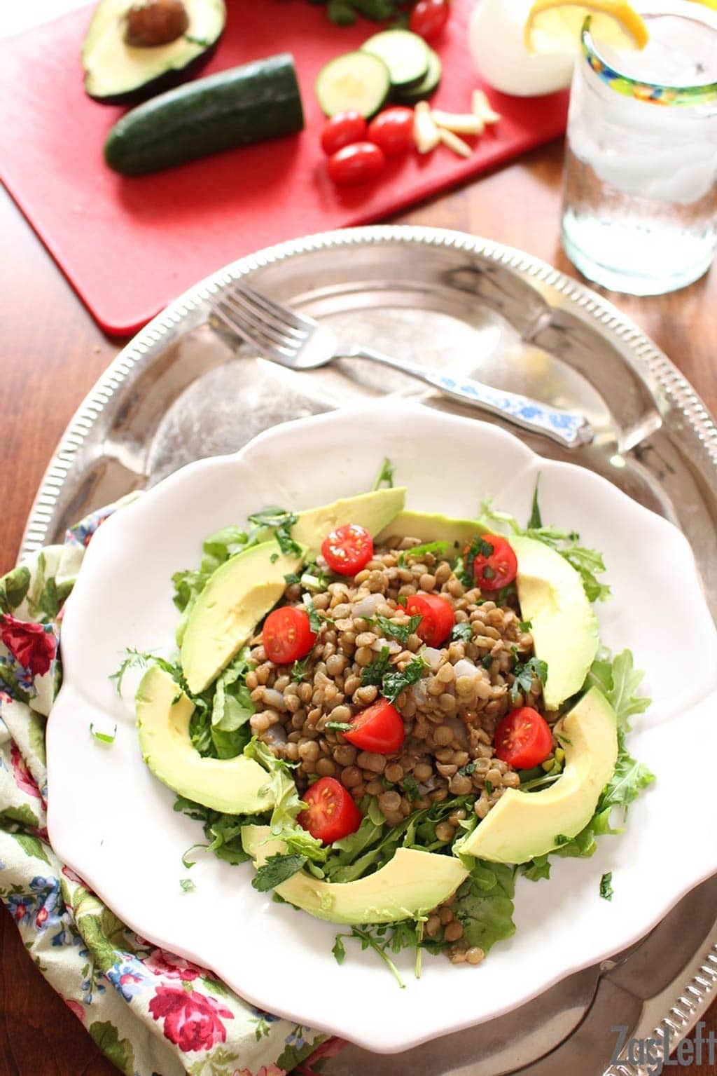 ingredients in a lentil salad | one dish kitchen