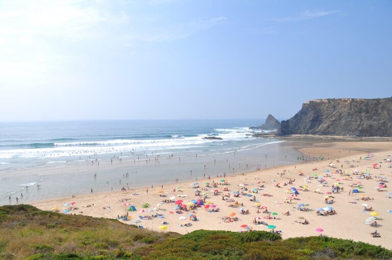Odeceixe beach from above on our Portugal road trip