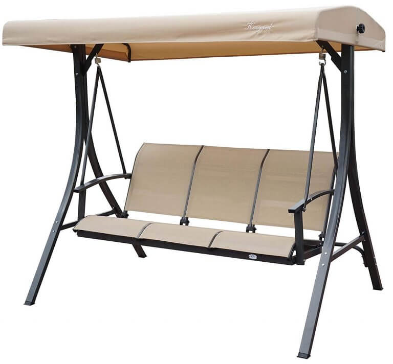 SIMPLE 3 PERSON PATIO SWING WITH CANOPY NO CUSHIONS