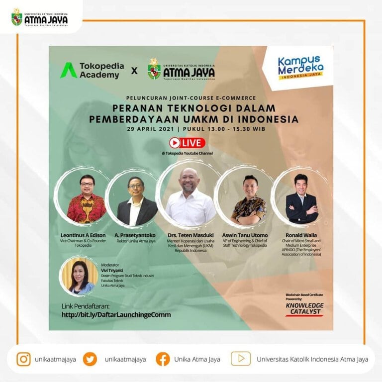 Tokopedia Collaborates with UNIKA Atma Jaya to Create Courses (source: special) Tokopedia Collaborates with UNIKA Atma Jaya to Create Courses