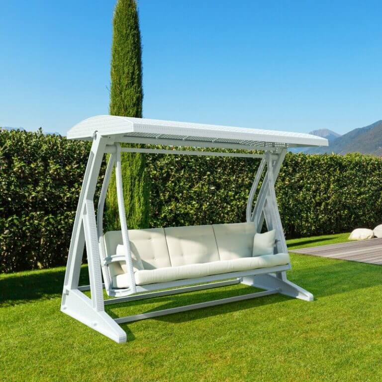 MODERN DESIGN 3 PERSON PATIO SWING WITH CANOPY