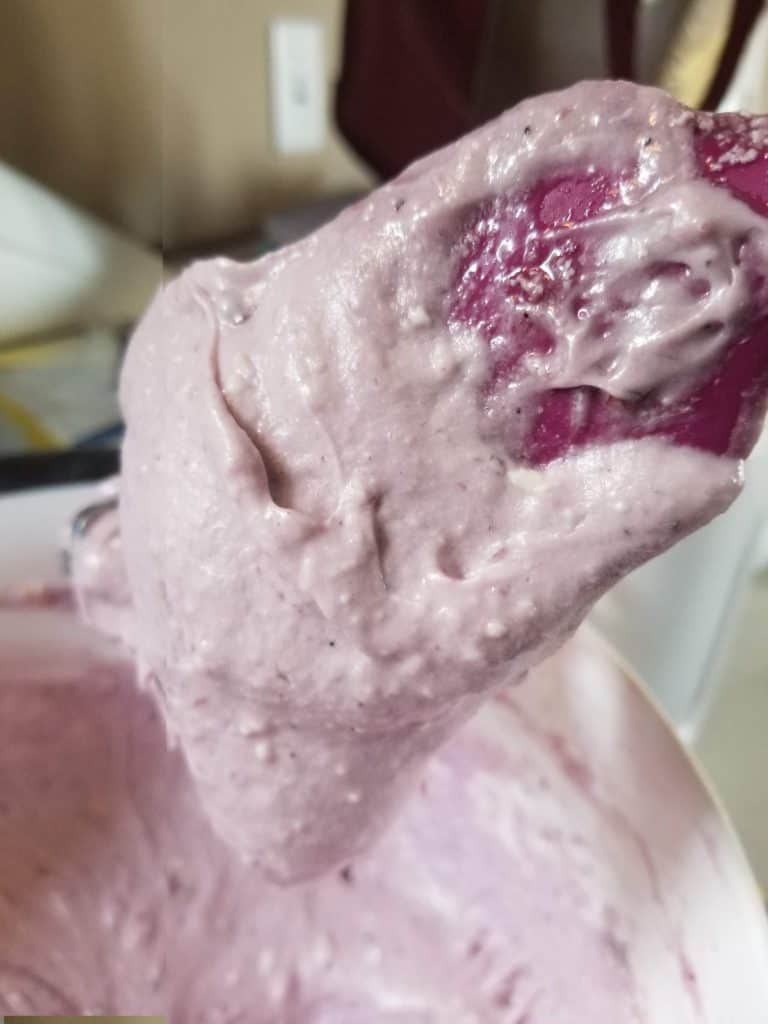 Homemade blueberry buttercream icing