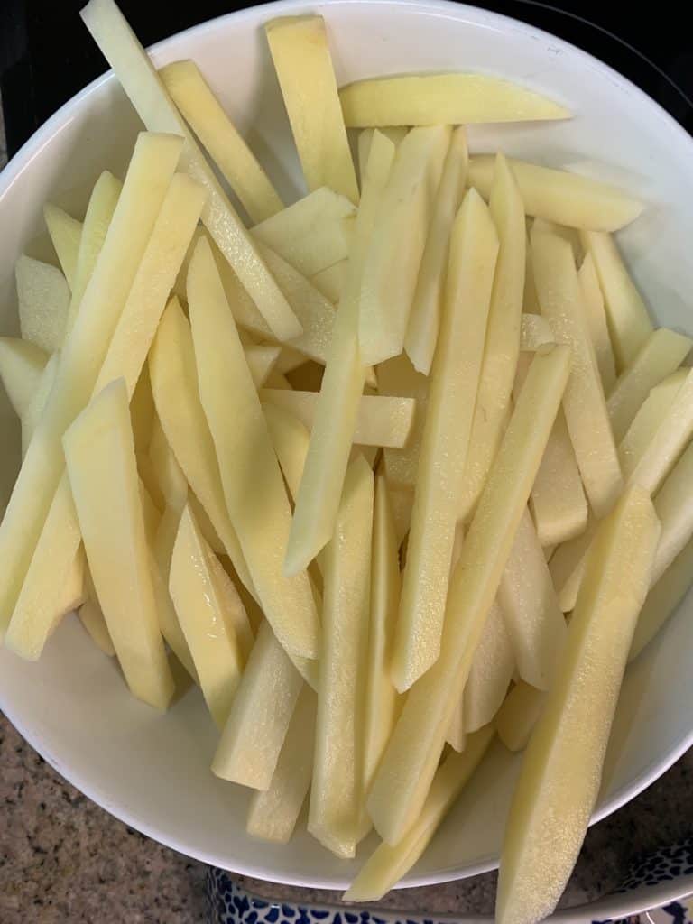 french fries chopped