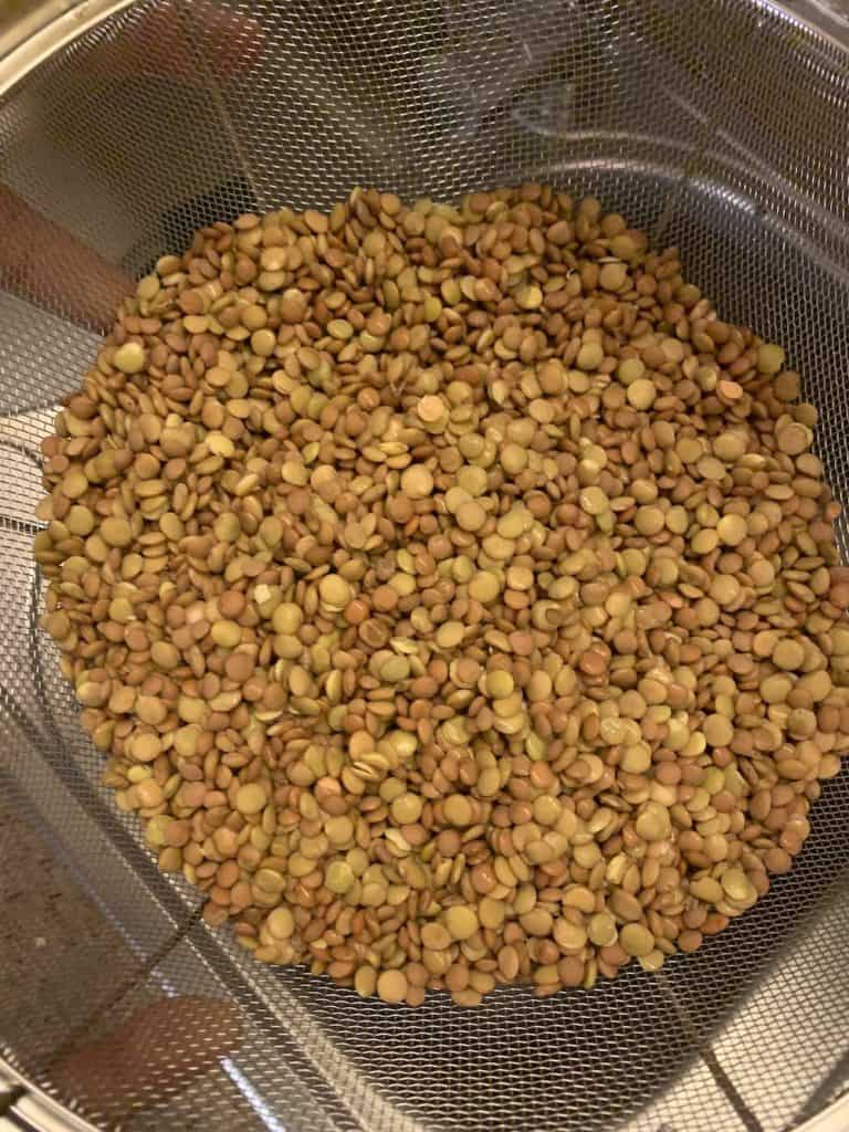 strained lentils