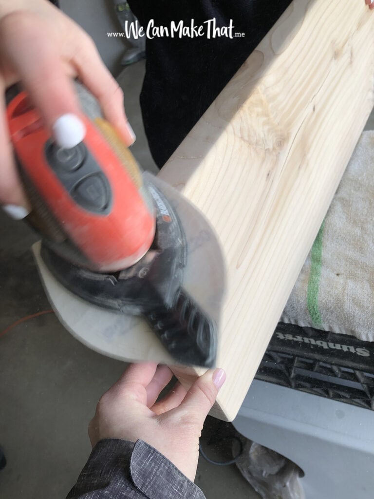sanding floating shelves
