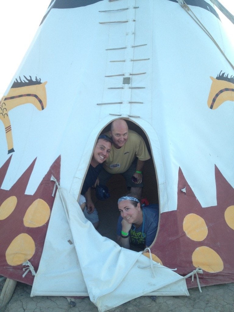 Teepee Time, with Geoff, Jeff and Jess.