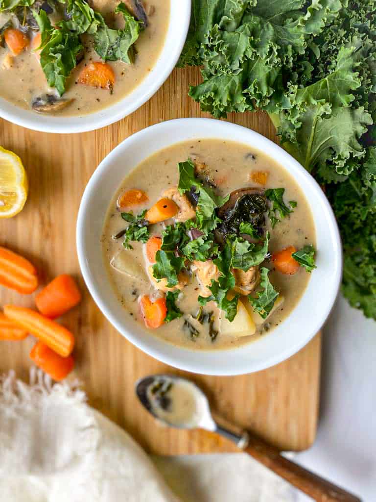 Creamy chicken & veggie soup