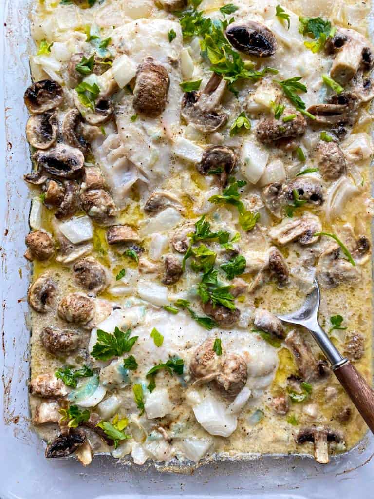 creamy lemon baked cod