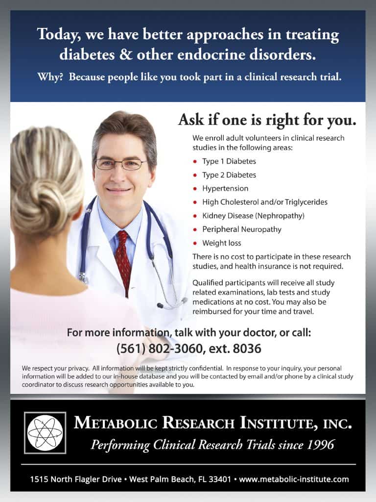 Metabolic Research Institute in West Palm Beach clinical trials poster
