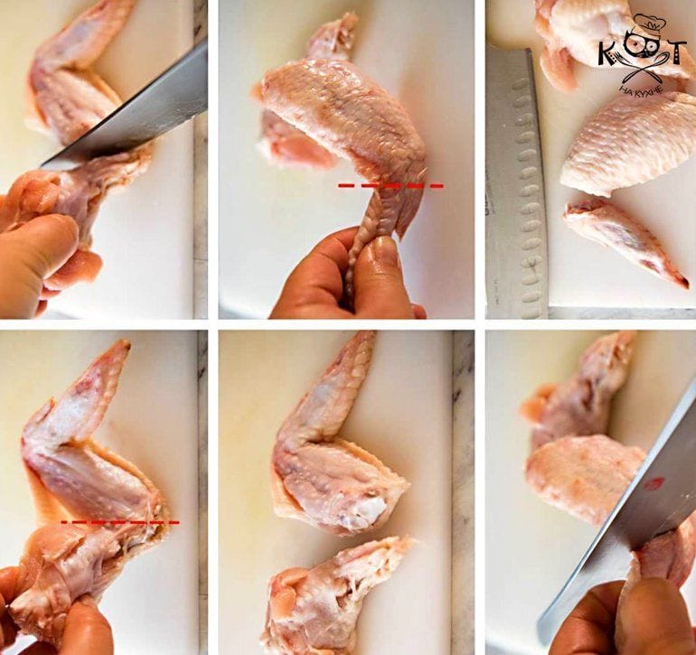 Как разделывать куриные крылышки