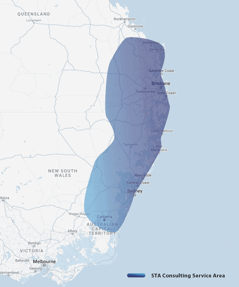 STA Conlsuting Engineers Service Area Map