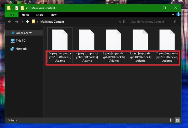 How to remove .Adame Virus files Adame virus file