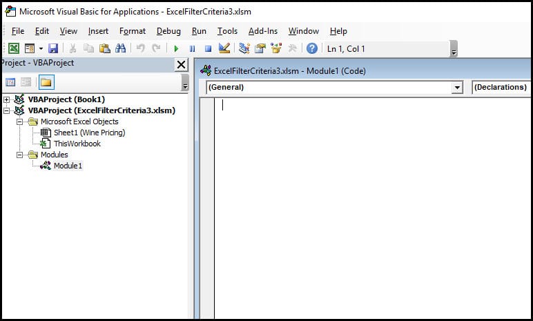 blank code module