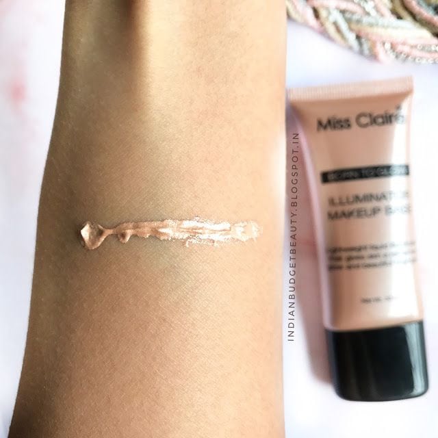 IMG 4304 Miss Claire Born To Glow Illuminator Makeup Base Swatch