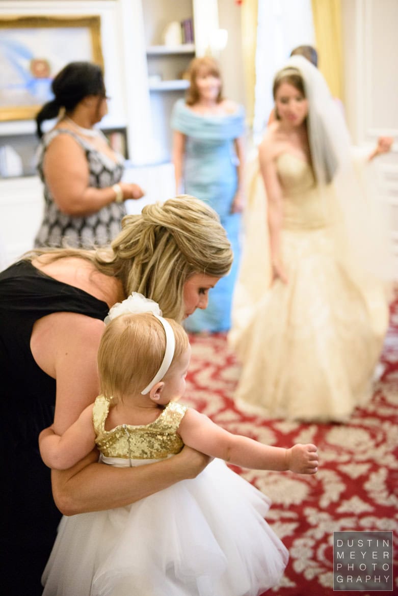 Flower girl in brides room Flowergirl in bridal suite