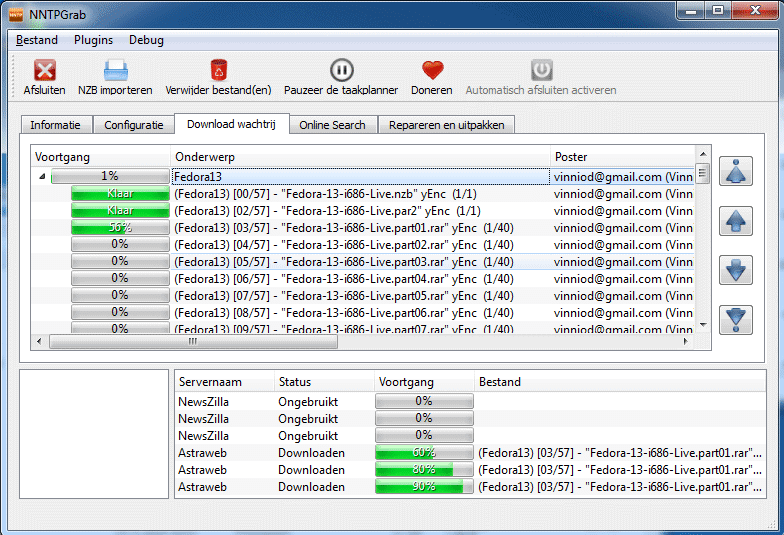 NNTPGrab heeft een Nederlandstalige interface.