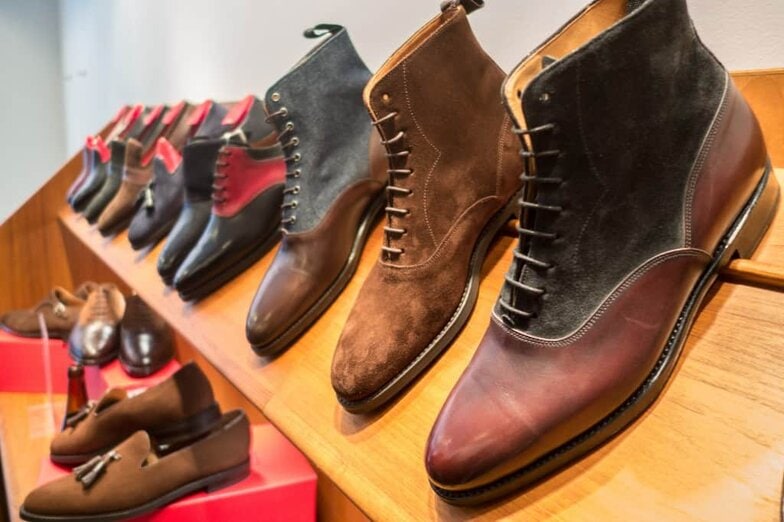 Ett antal av modellerna som visades upp på trunk showen med J. FitzPatrick Footwear hos Skoaktiebolaget.