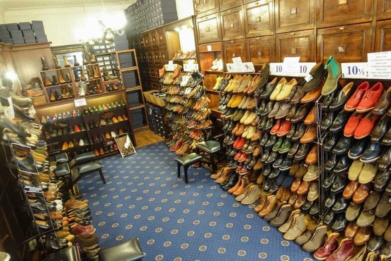As you can see the shop is rather small, and since my visit to London was during the summer sale period, a lot of sale shoes were provisonally placed.