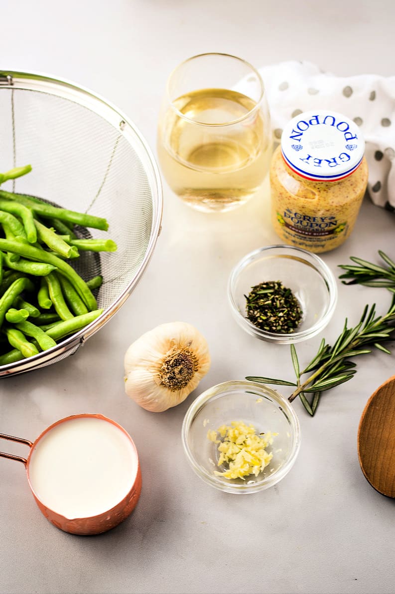ingredients for making the sauce for rosemary dijon chicken