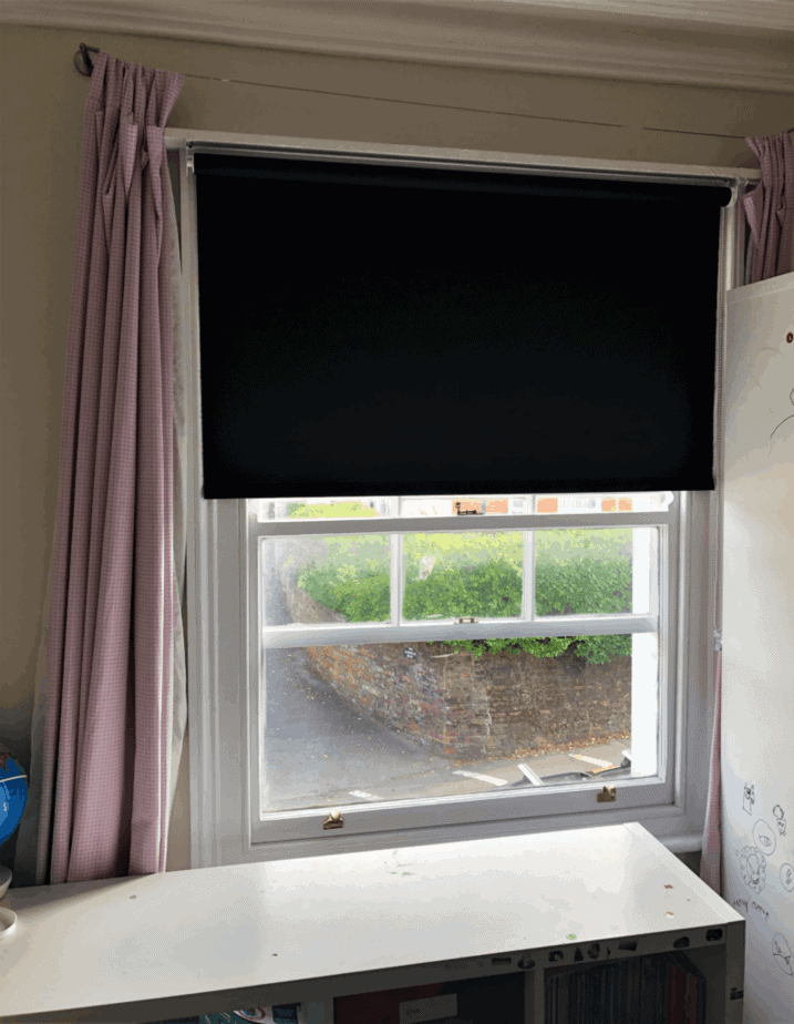Blackout the bedroom so your child can go to bed at night with this Chelsea Blackout Roller Blind Frame from Terry's Fabrics