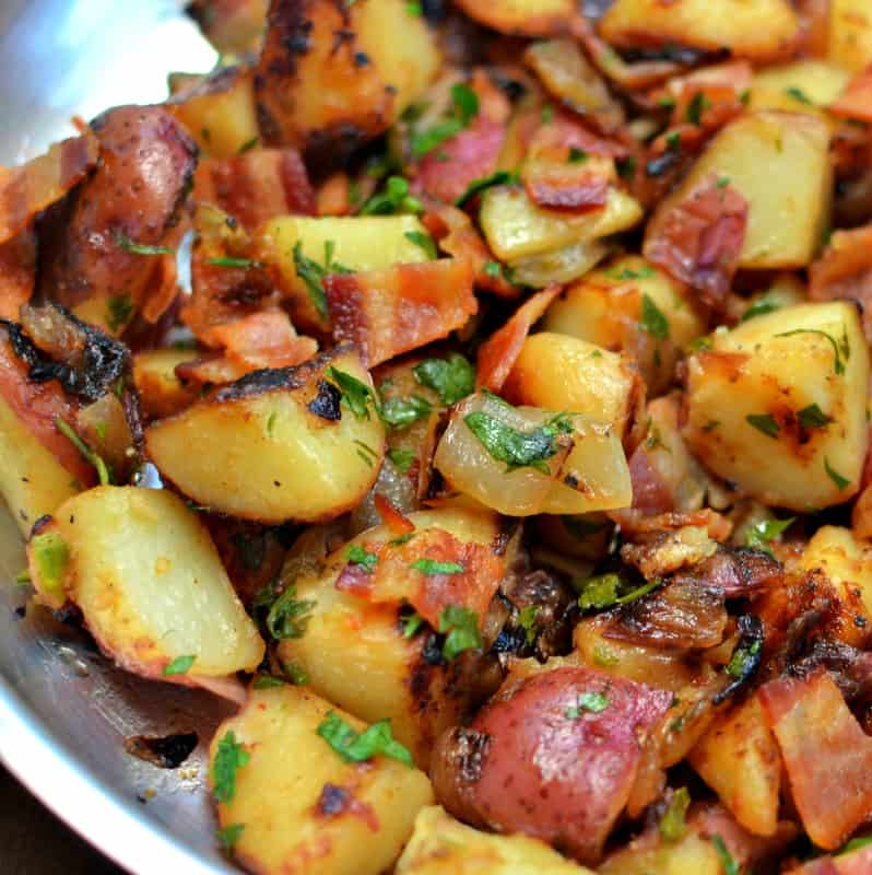 Easy Skillet German Potato Salad (vinegar based with bacon)