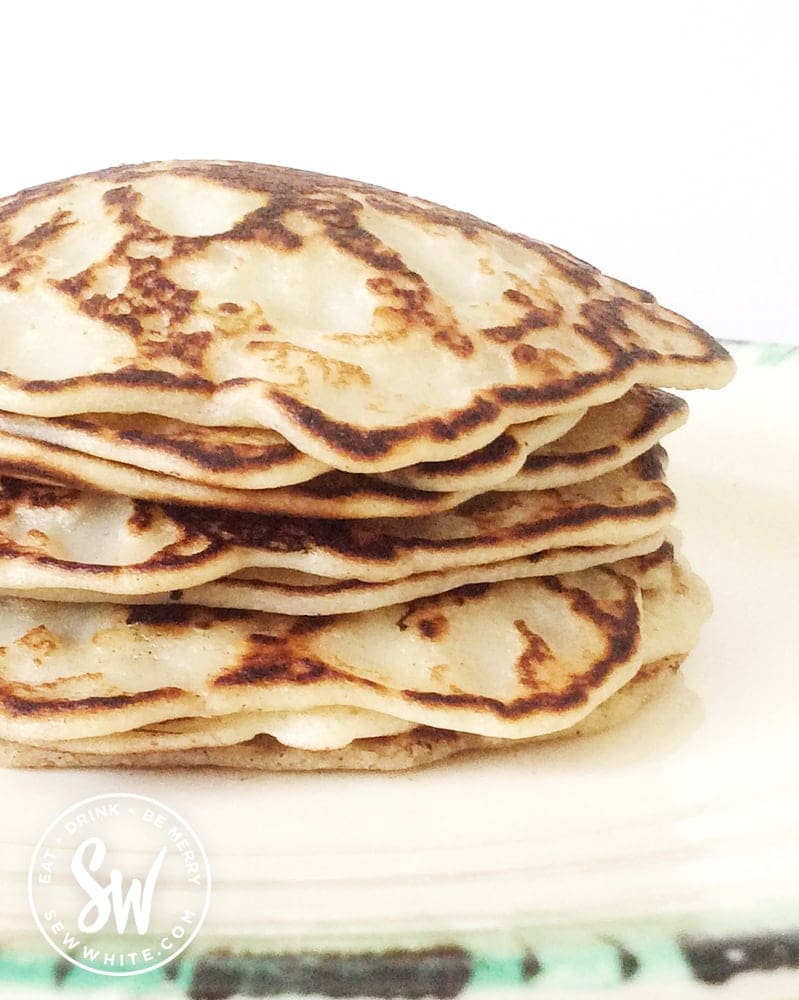 fluffy apple pancakes on a plate and ready to served