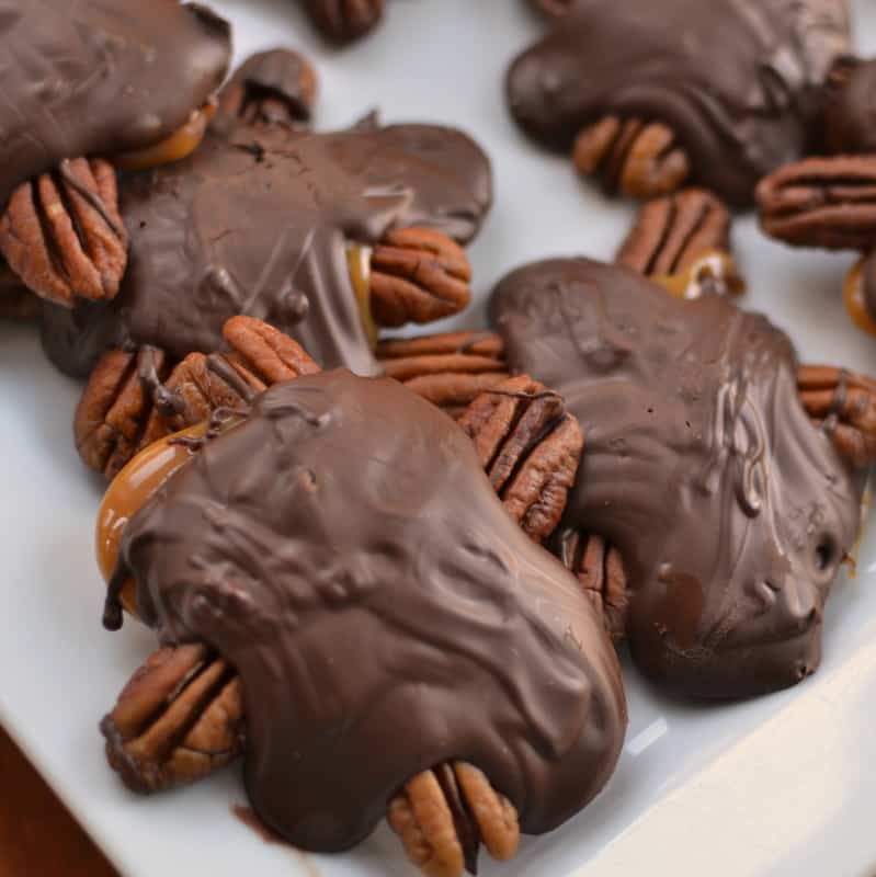 Chocolate Pecan Caramel Turtles | Small Town Woman