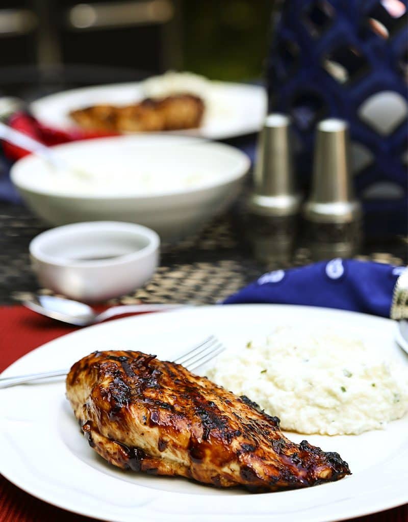 Grilled Balsamic Glazed Chicken With Sour Cream & Chives Mashed