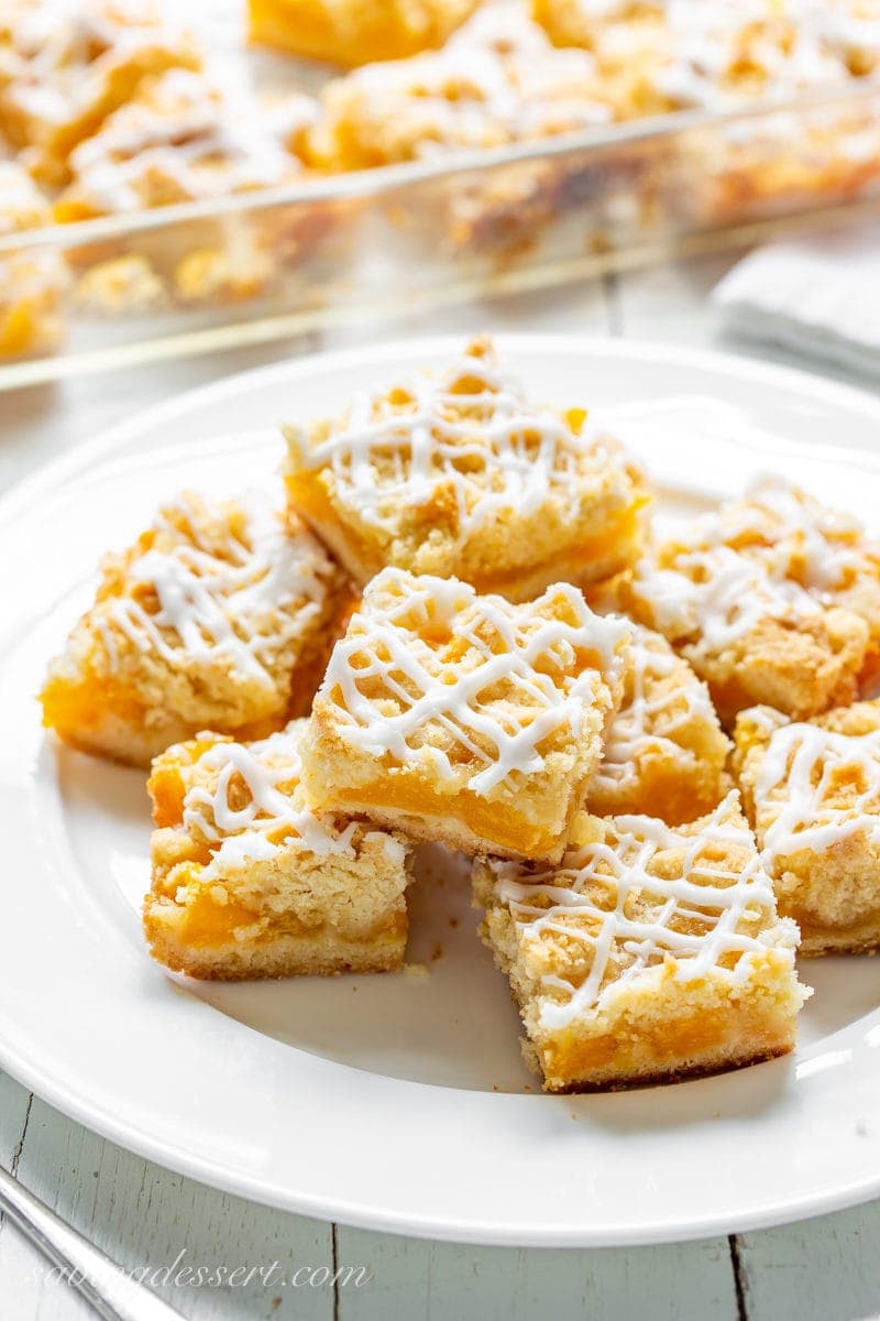Fresh Peach Crumb Bars Saving Room For Dessert