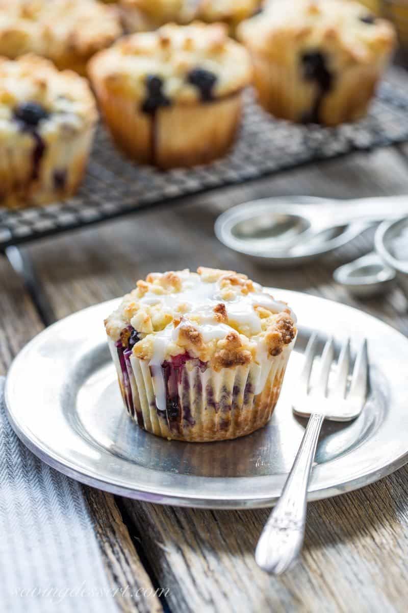 Lemon Blueberry Muffins With Crumble Topping Saving Room For Dessert