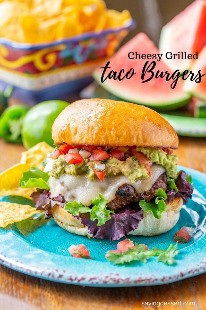 Cheesy Grilled Taco Burgers Saving Room for Dessert