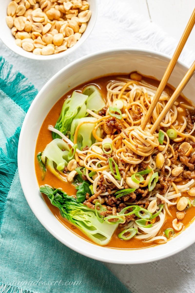 Spicy Dan Dan Noodles Recipe - Saving Room for Dessert