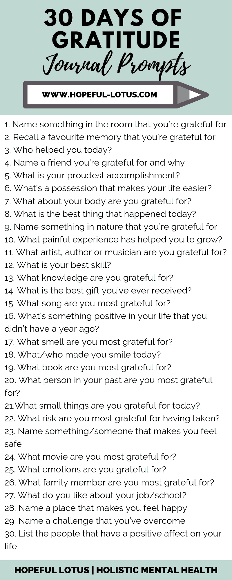 30 Days Of Gratitude Journal Prompts Through The Phases