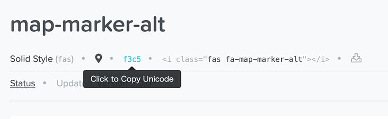 webfont-mojibake181228_012.jpg map-marker-altのFont Awesome画面