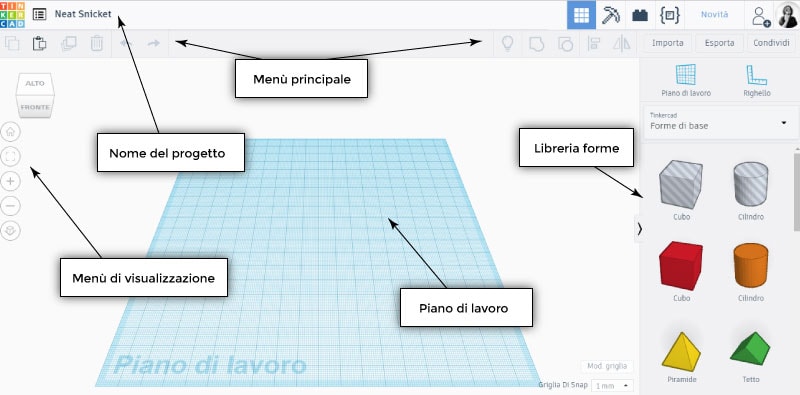 Corso Completo Di Tinkercad Per Didattica E Arte L Interfaccia E Il Piano Di Lavoro Hi Storia Edu
