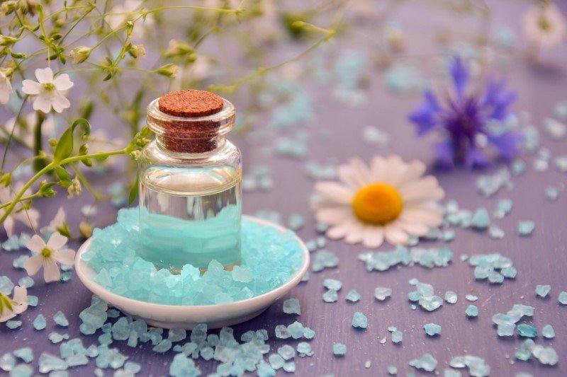 Essential oil and flowers