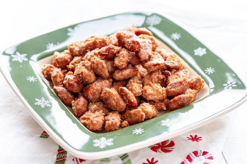 a bowl of burnt sugar cinnamon almonds