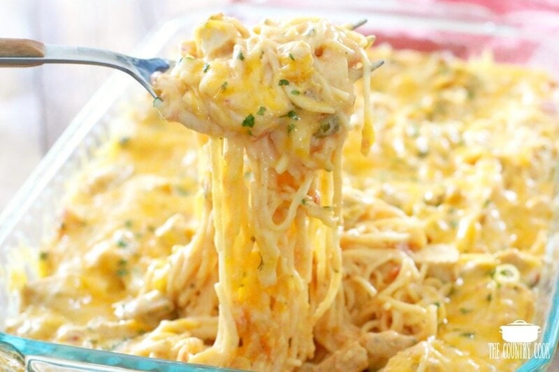 Creamy, Cheesy Chicken Spaghetti The Country Cook main dishes