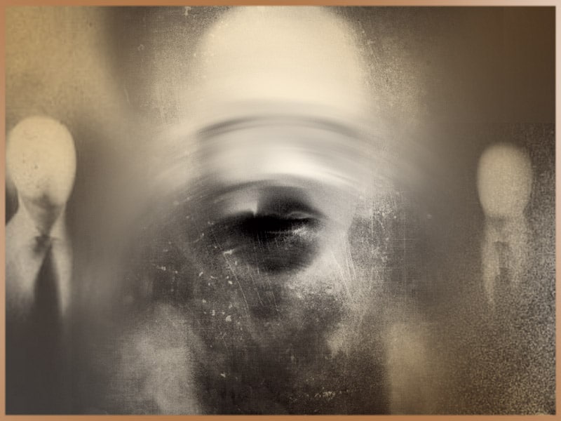 Faceless blurred figures, ghost like disembodied spirits