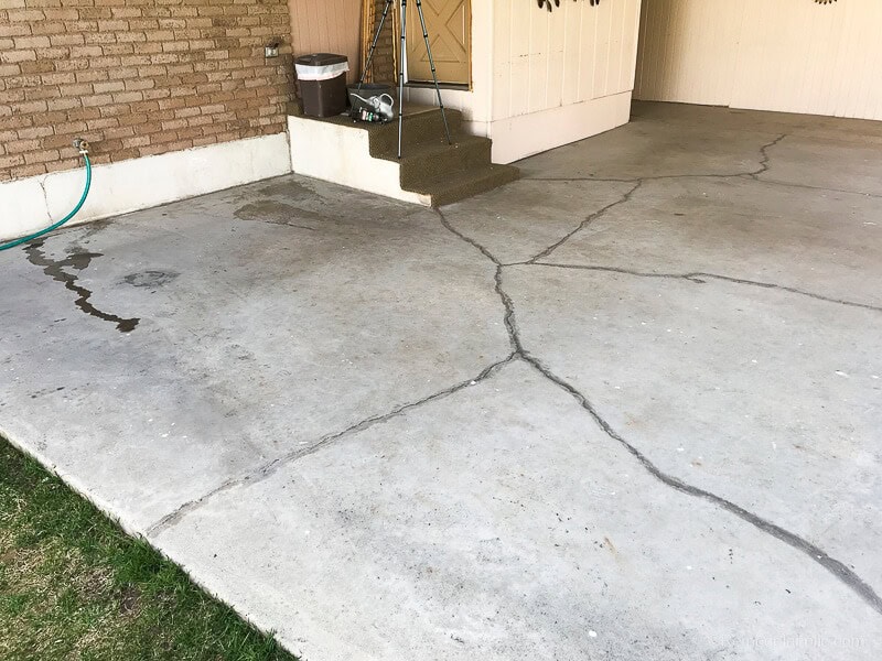 PORCH CONCRETE CLEANING BEFORE PAINTING