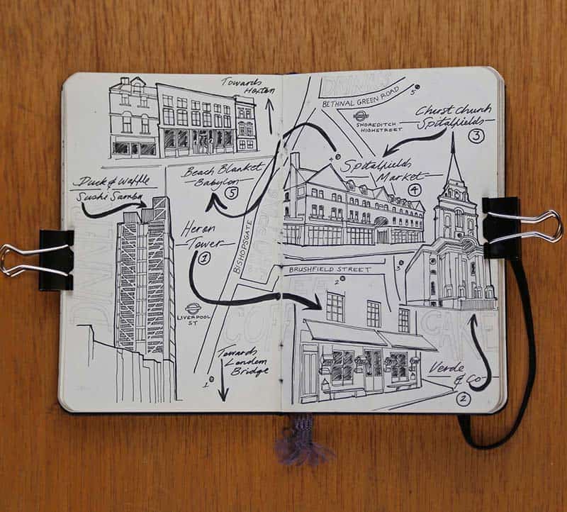 Moleskine European City Map Drawings illustration Jitesh Patel