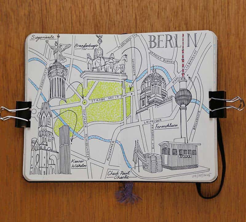 Moleskine European City Map Drawings illustration Jitesh Patel