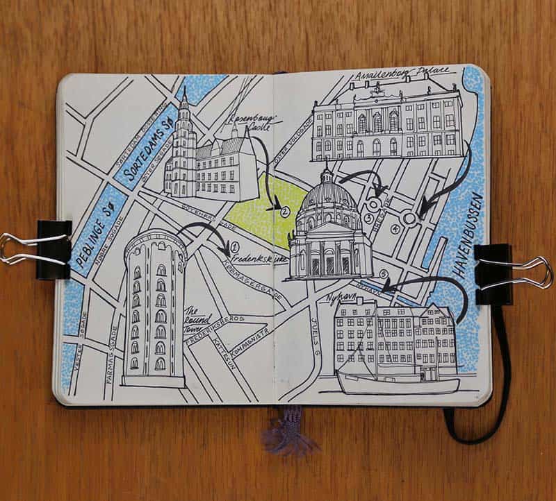 Moleskine European City Map Drawings illustration Jitesh Patel