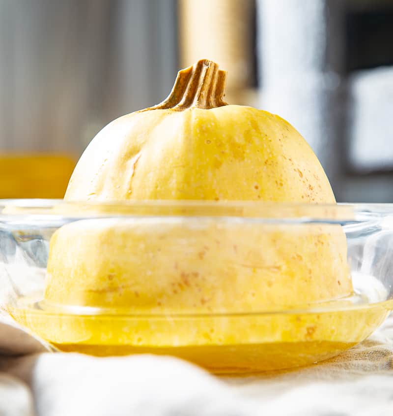 How To Cook Spaghetti Squash In The Microwave Basil And Bubbly