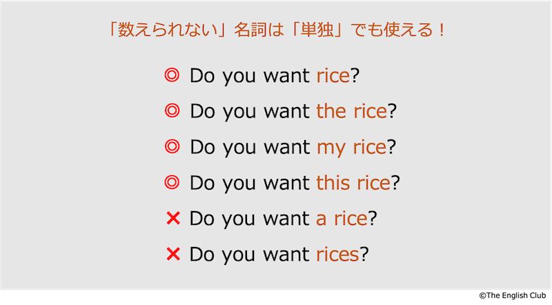 数えられない名詞の例文