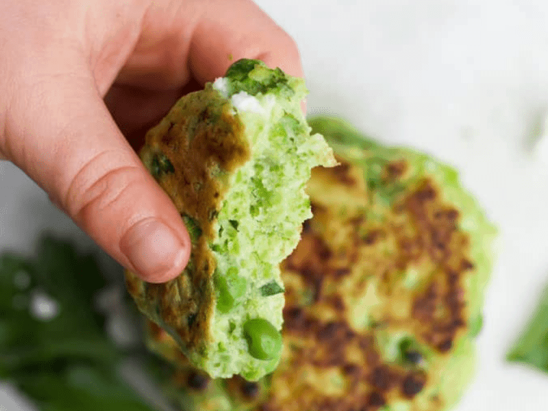 pea fritters - finger food for babies