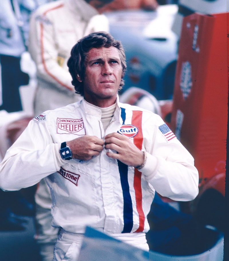 Steve McQueen in Le Mans wearing the TAG Heuer Monaco watch