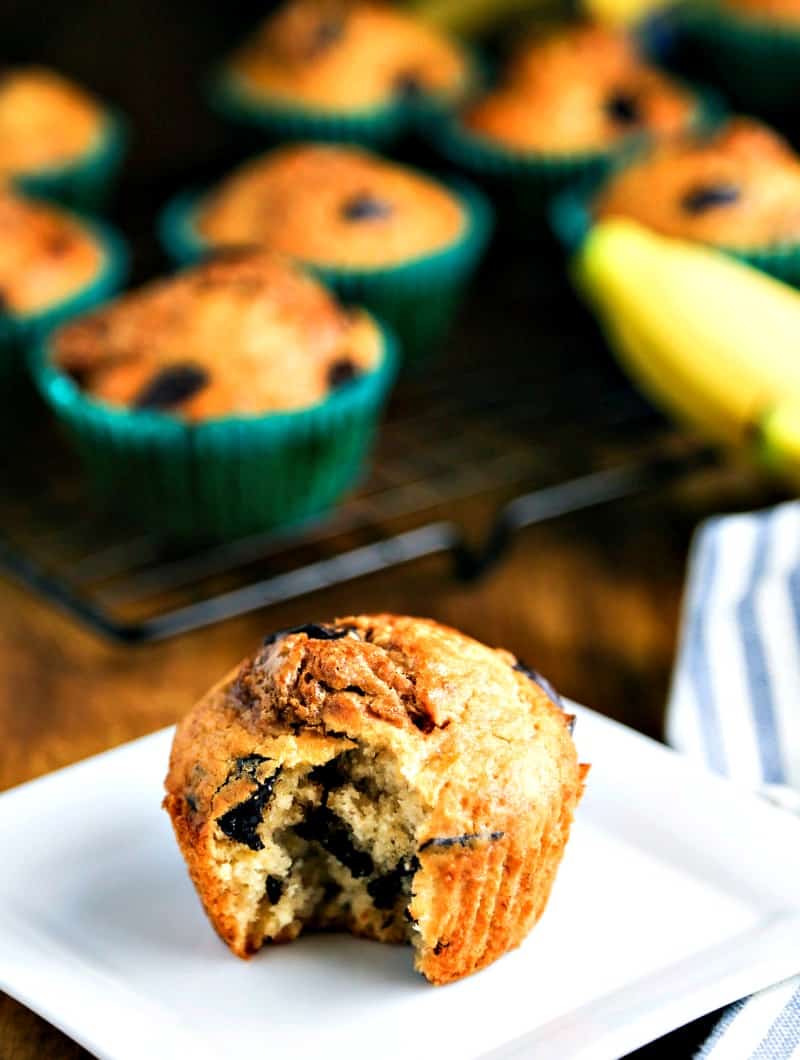 Banana Chocolate Chunk Cookie Butter Muffins | Life, Love, and Good Food