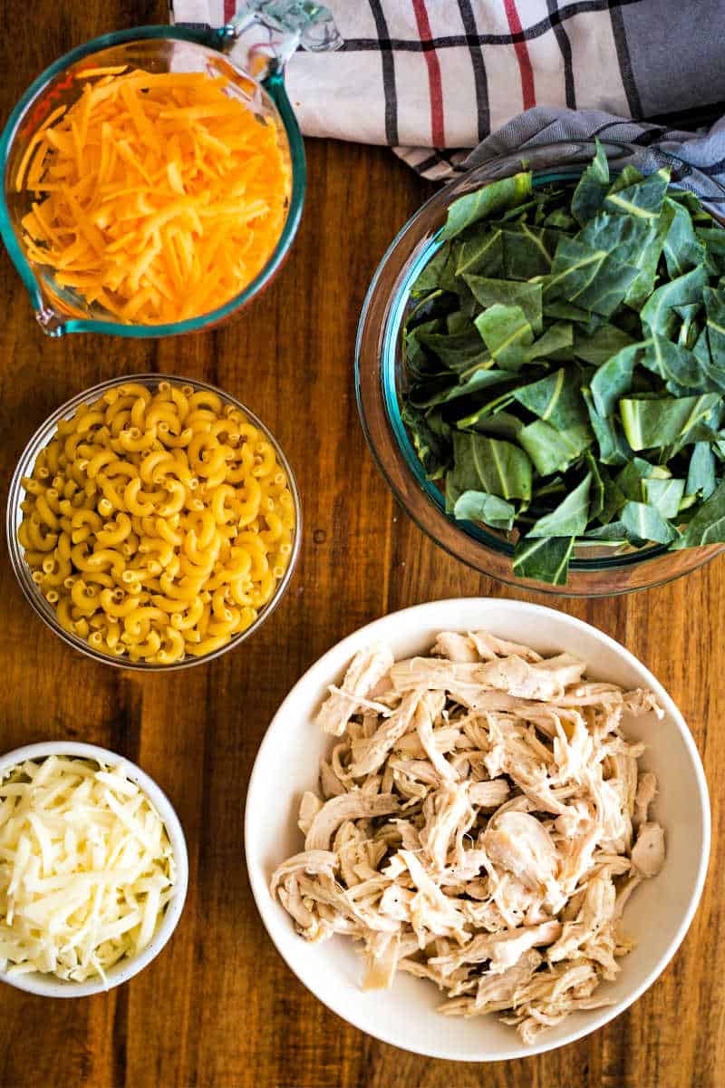 ingredients for macaroni and cheese casserole